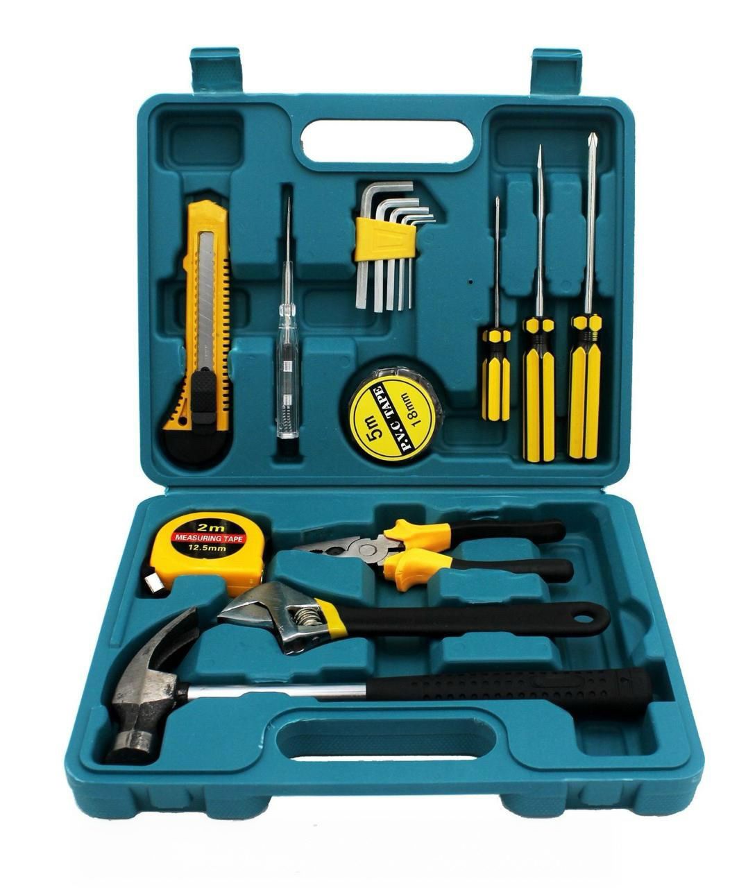 KIT CAJA HERRAMIENTAS MANUALES 15 PIEZAS