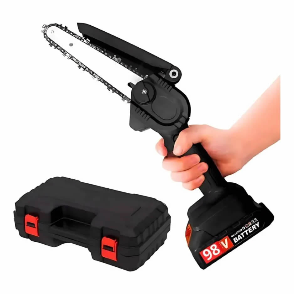 MINI MOTOSIERRA 6" INALÁMBRICA 2 BATERÍAS 98V
