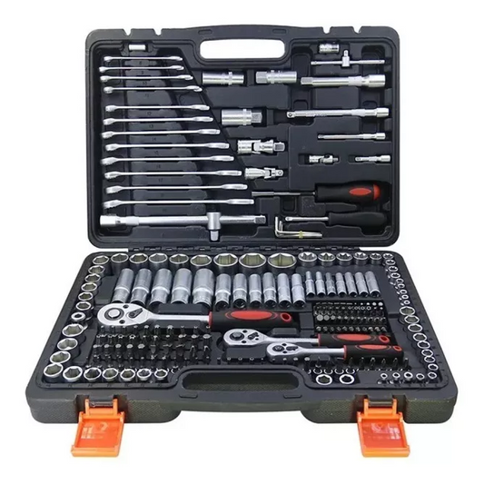 KIT JUEGO DADOS 216 PIEZAS CON CHICHARRAS, LLAVES Y PUNTAS