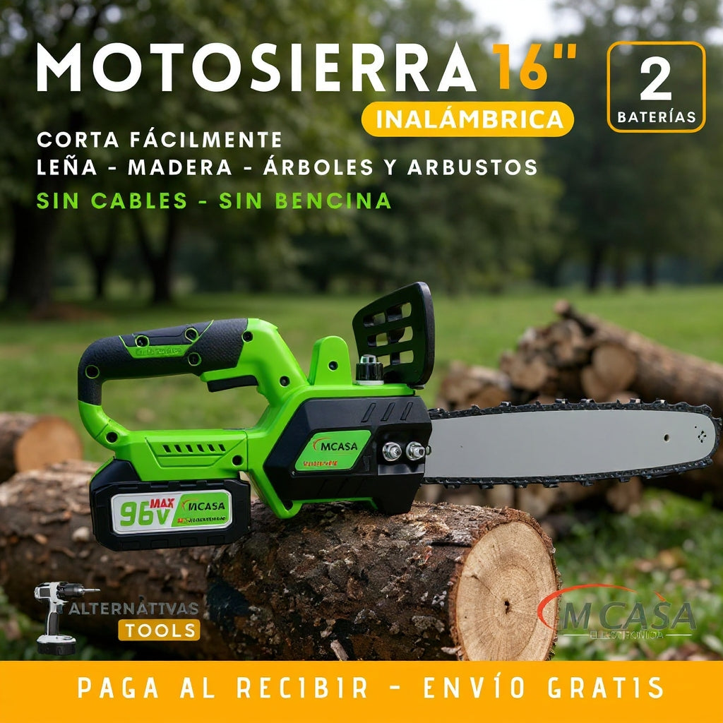 MOTOSIERRA INALÁMBRICA 16 PULGADAS 2 BATERÍAS MCASA