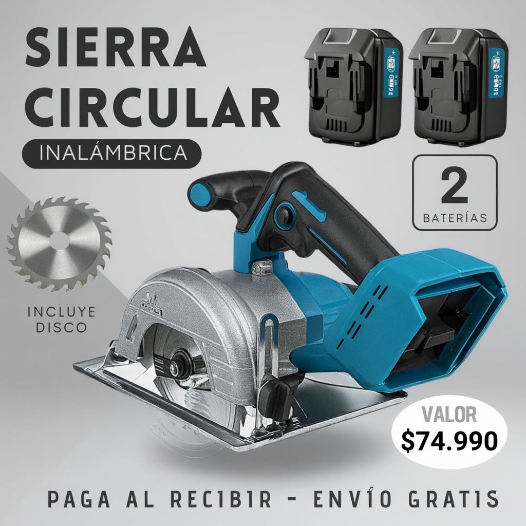 SIERRA CIRCULAR INALAMBRICA 2 BATERIAS