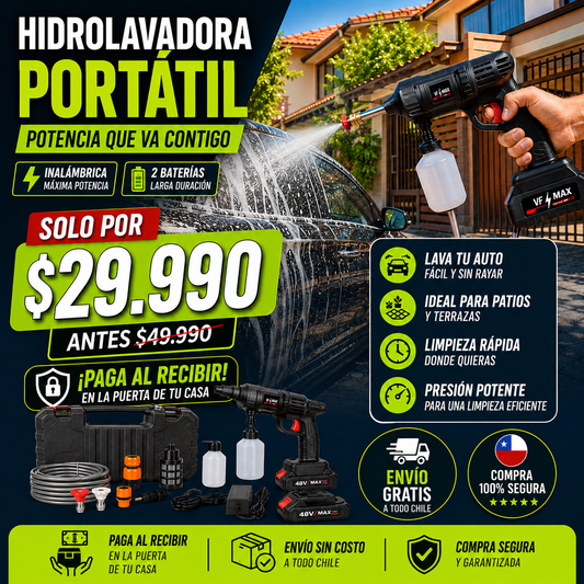 HIDROLAVADORA CON 2 BATERÍAS 98V Y ACCESORIOS