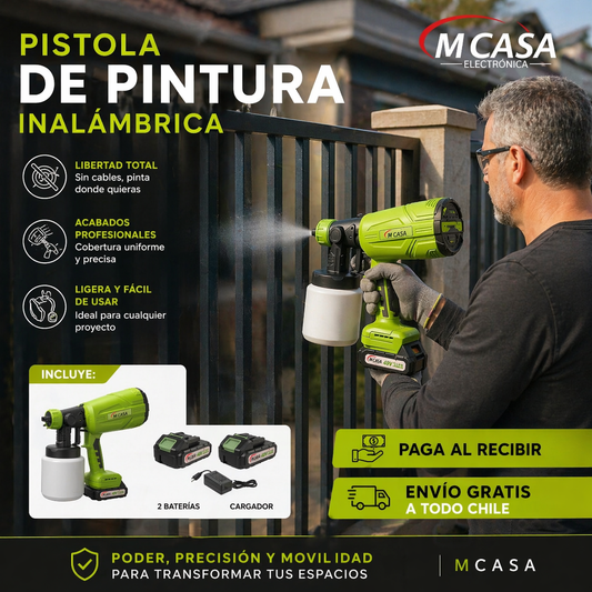 PISTOLA PINTURA INALÁMBRICA 2 BATERÍAS MCASA