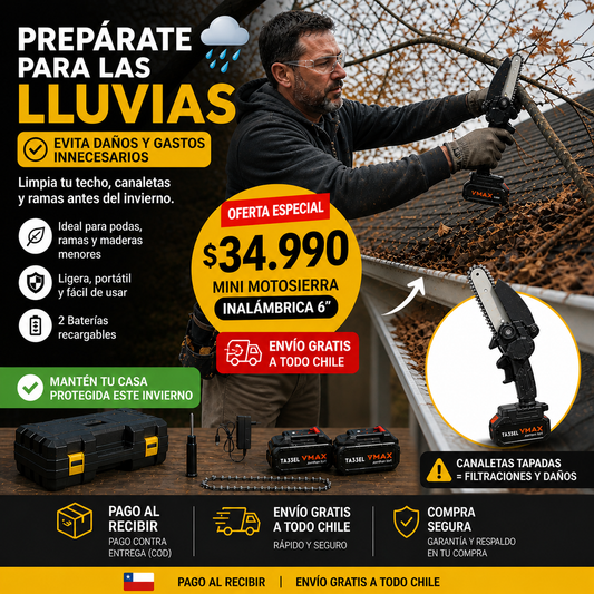 MINI MOTOSIERRA 6" INALÁMBRICA 2 BATERÍAS
