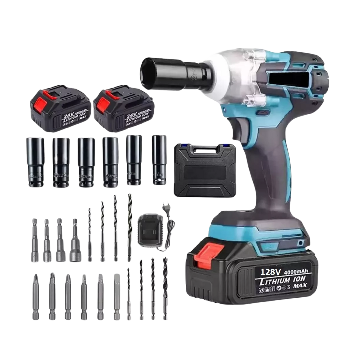 LLAVE DE IMPACTO BATERÍA 128V CON MALETA ACCESORIOS