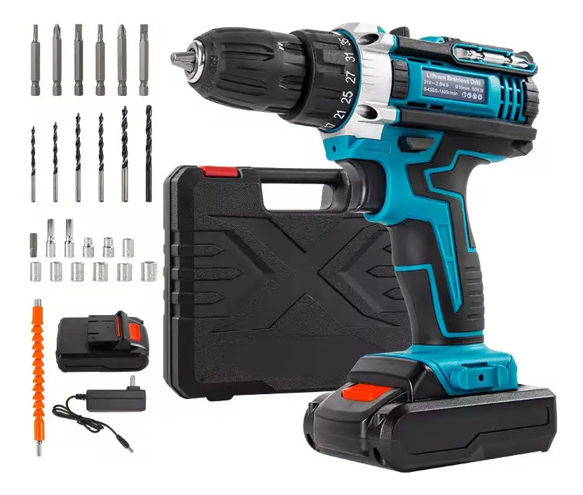 TALADRO INALÁMBRICO 2 BATERÍAS 48V MÁS ACCESORIOS
