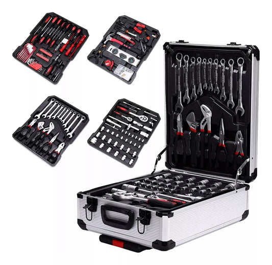 KIT HERRAMIENTAS COMBINADAS 187 PIEZAS MALETÍN ALUMINIO