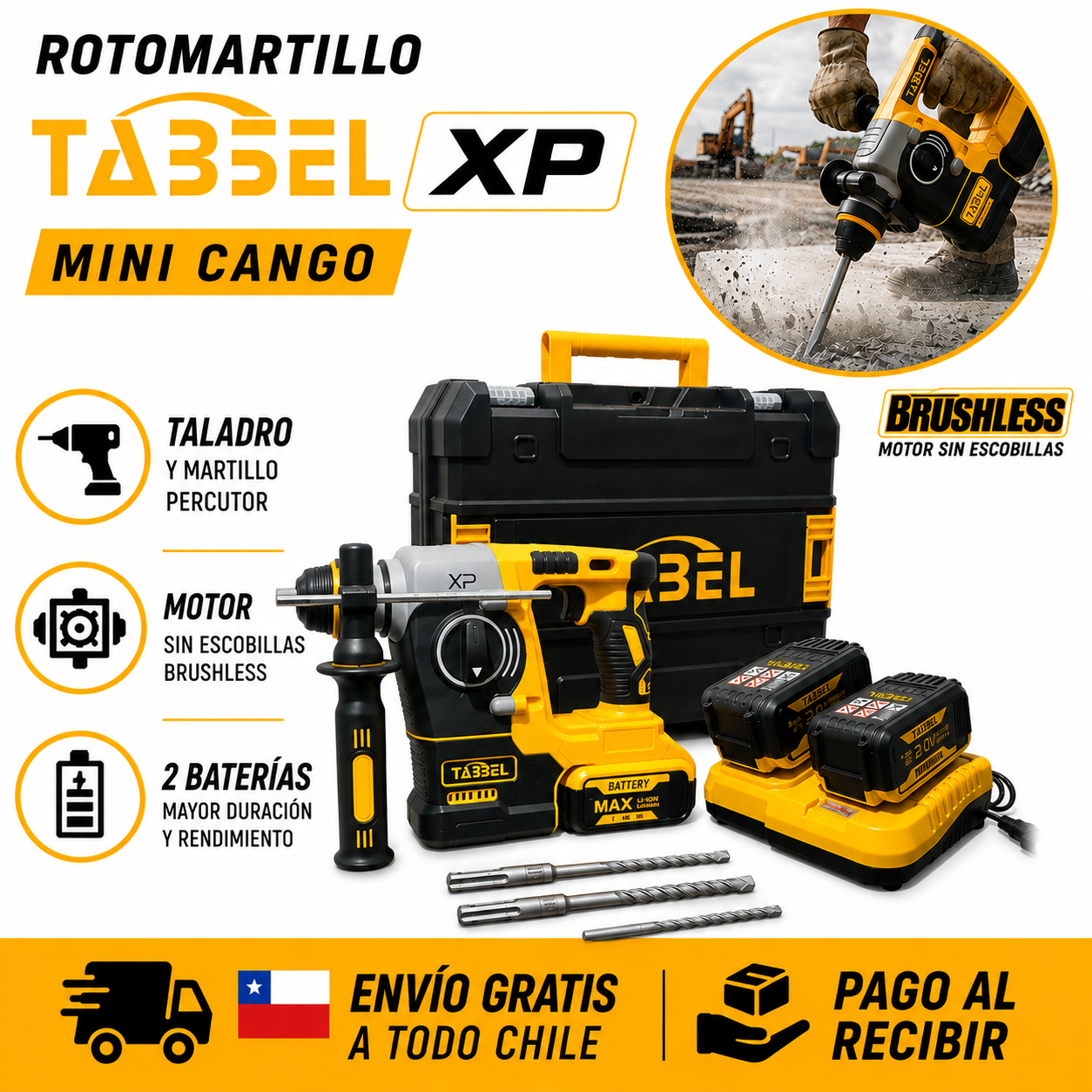 ROTOMARTILLO INALAMBRICO 3200W MINI CANGO